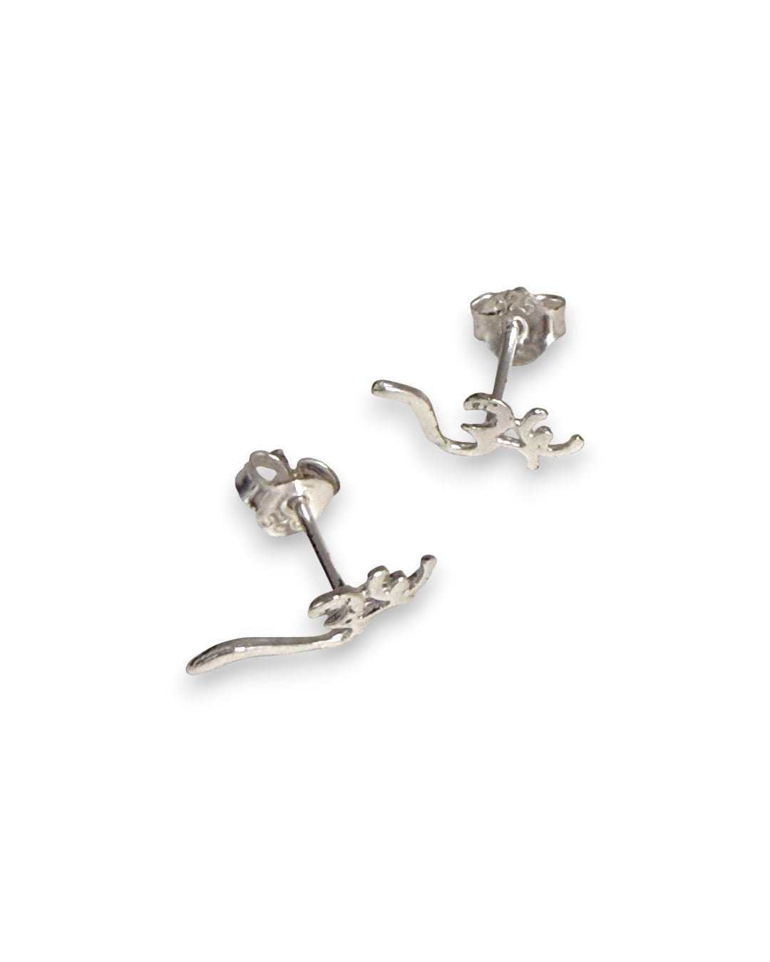 Tiny Om Stud Earrings – Sterling Silver Symbol Jewelry - Earrings