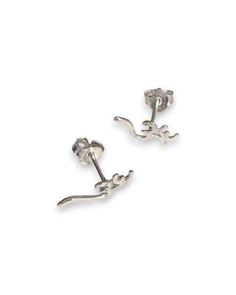 Tiny Om Stud Earrings – Sterling Silver Symbol Jewelry - Earrings