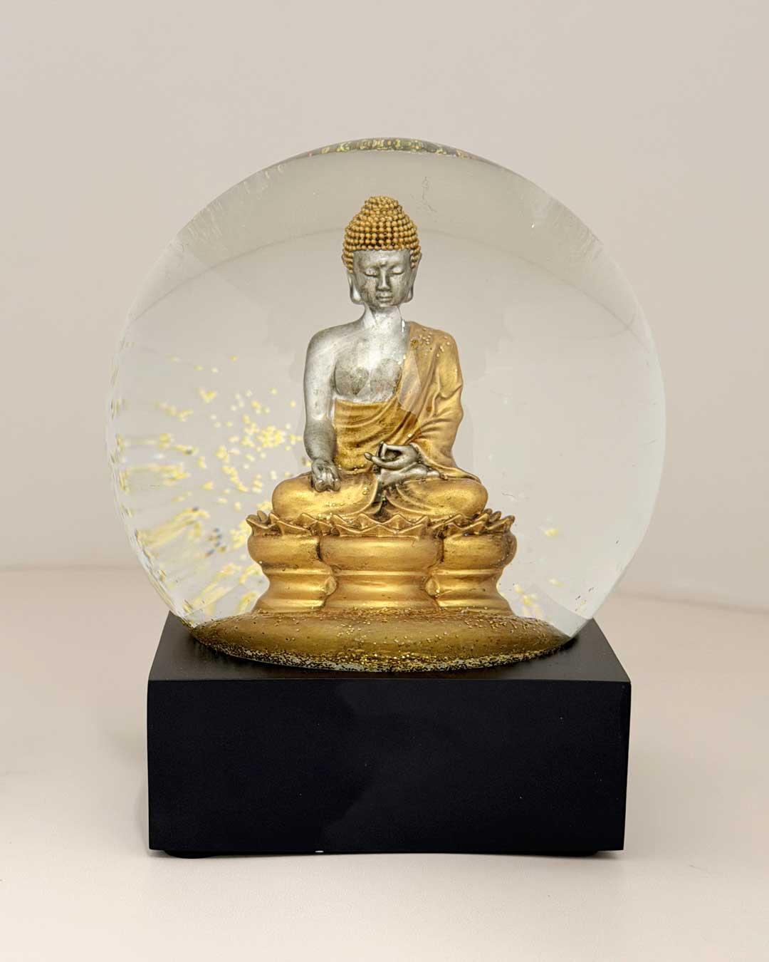 Tranquil Buddha Snow Globe – Glass Desktop Meditation Decor - Snow globes