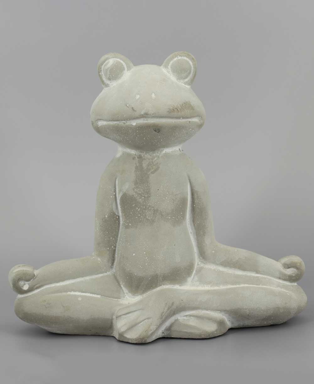 Tranquil Cement Meditating Yoga Frog Statue - Sculptures & Statues