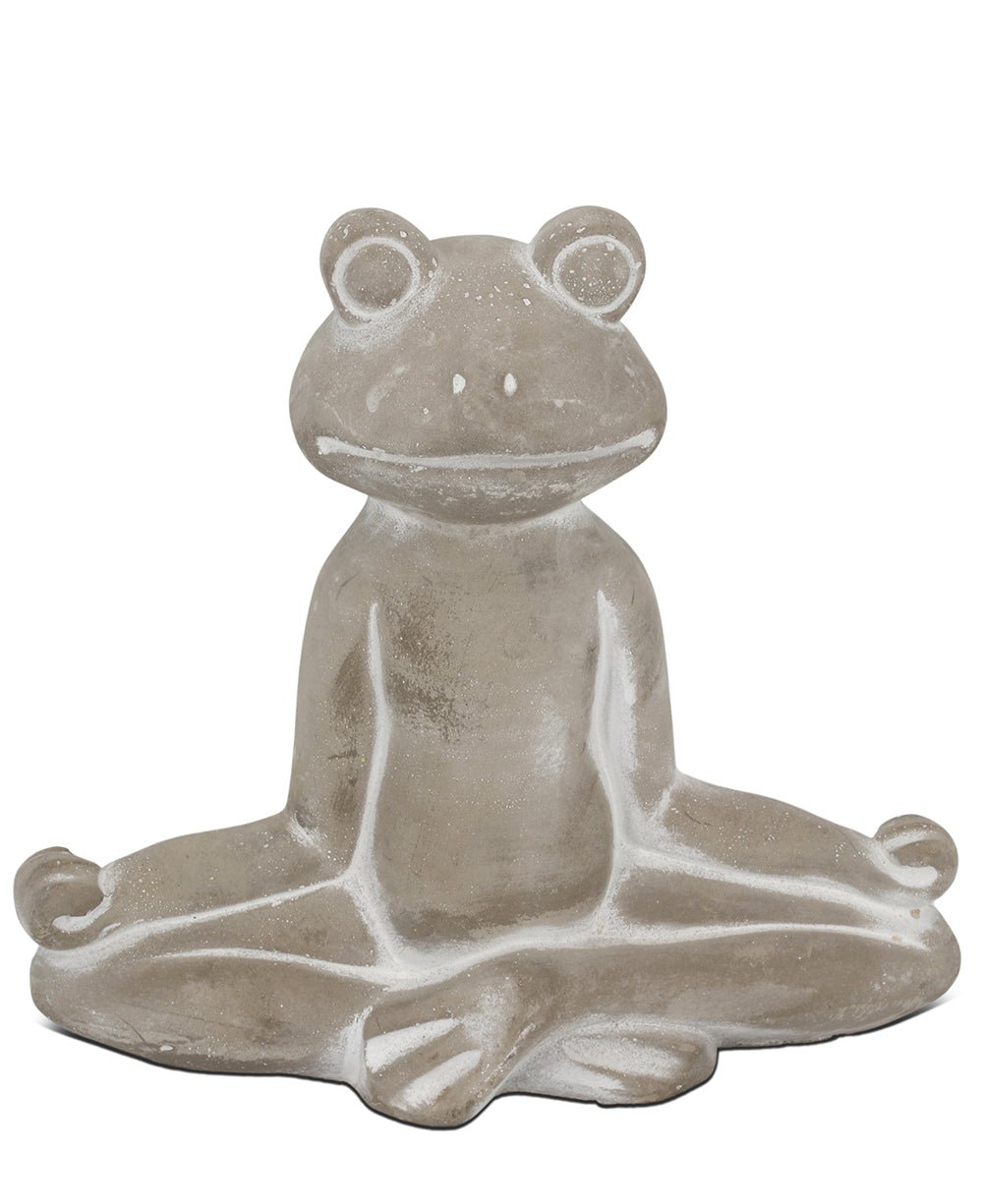 Tranquil Cement Meditating Yoga Frog Statue - Sculptures & Statues