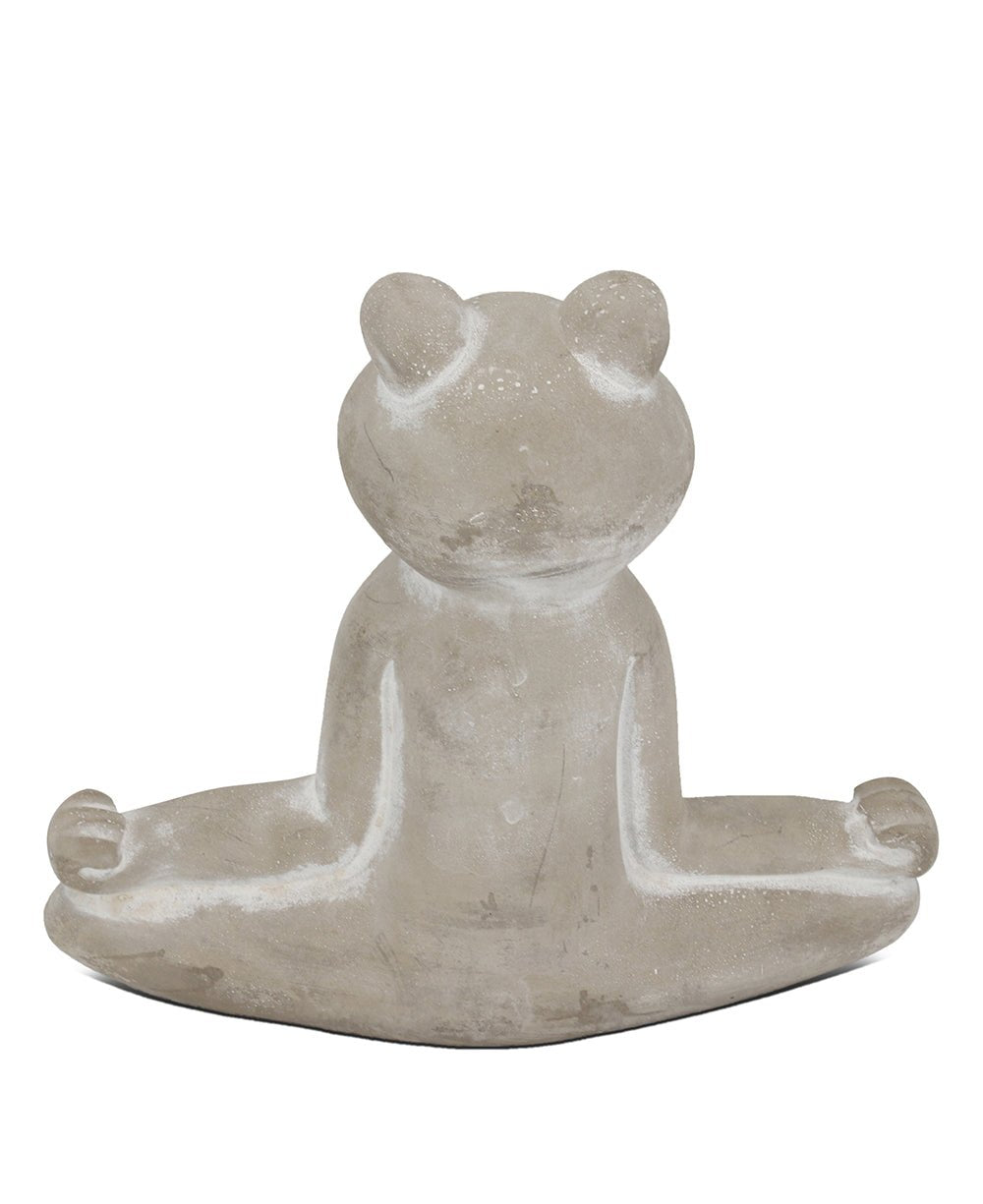 Tranquil Cement Meditating Yoga Frog Statue - Sculptures & Statues