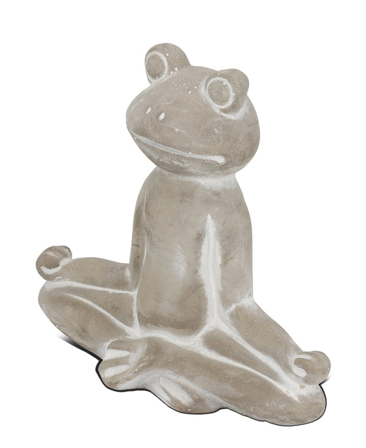 Tranquil Cement Meditating Yoga Frog Statue - Sculptures & Statues