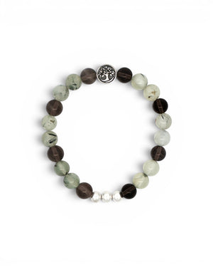 Tree of Life Gemstone Bracelet — Smoky Quartz & Prehnite, 8mm - Bracelet