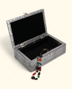Tree of Life Mala, Jewelry Box – Handcrafted Metal Keepsake Storage with Velvet Lining - Jewelry Boxes
