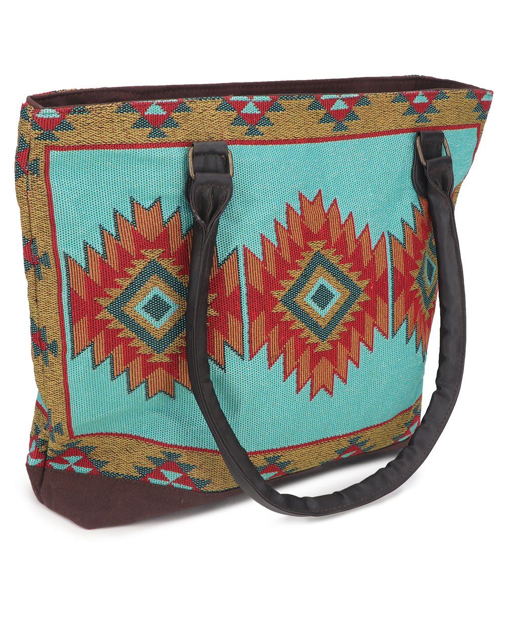 Tribal Tapestry Woven Textile Shoulder Bag with Native Designs - Handbags