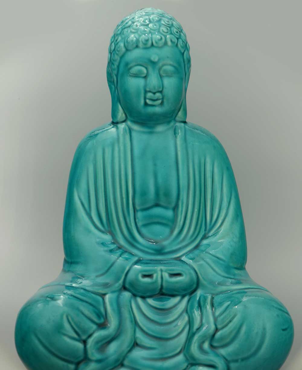 Turquoise Ceramic Buddha Statues - Sculptures & Statues