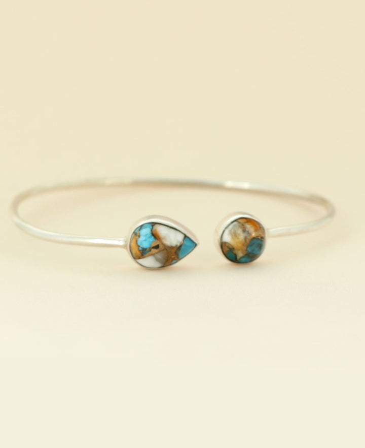 Turquoise Spiny Oyster Sterling Silver Adjustable Bracelet - Bracelets