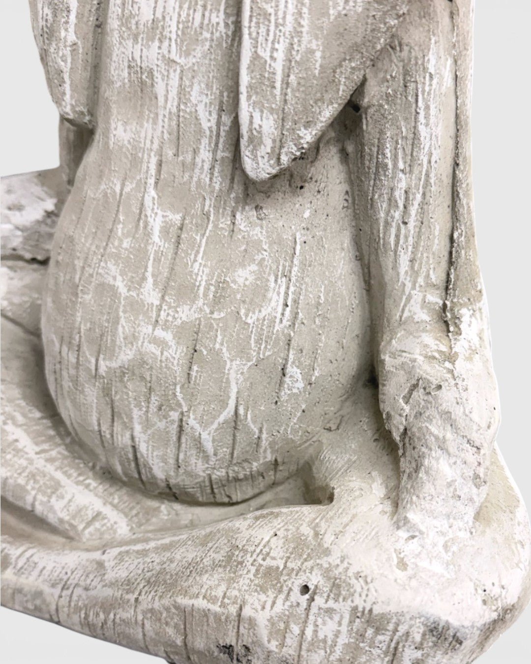 Vintage 14" Zen Meditating Karma Yoga Bunny Rabbit Concrete Garden Statue Made in USA - Sculptures & Statues