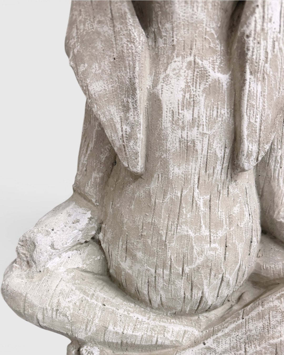 Vintage 14" Zen Meditating Karma Yoga Bunny Rabbit Concrete Garden Statue Made in USA - Sculptures & Statues