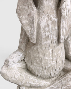 Vintage 14" Zen Meditating Karma Yoga Bunny Rabbit Concrete Garden Statue Made in USA - Sculptures & Statues