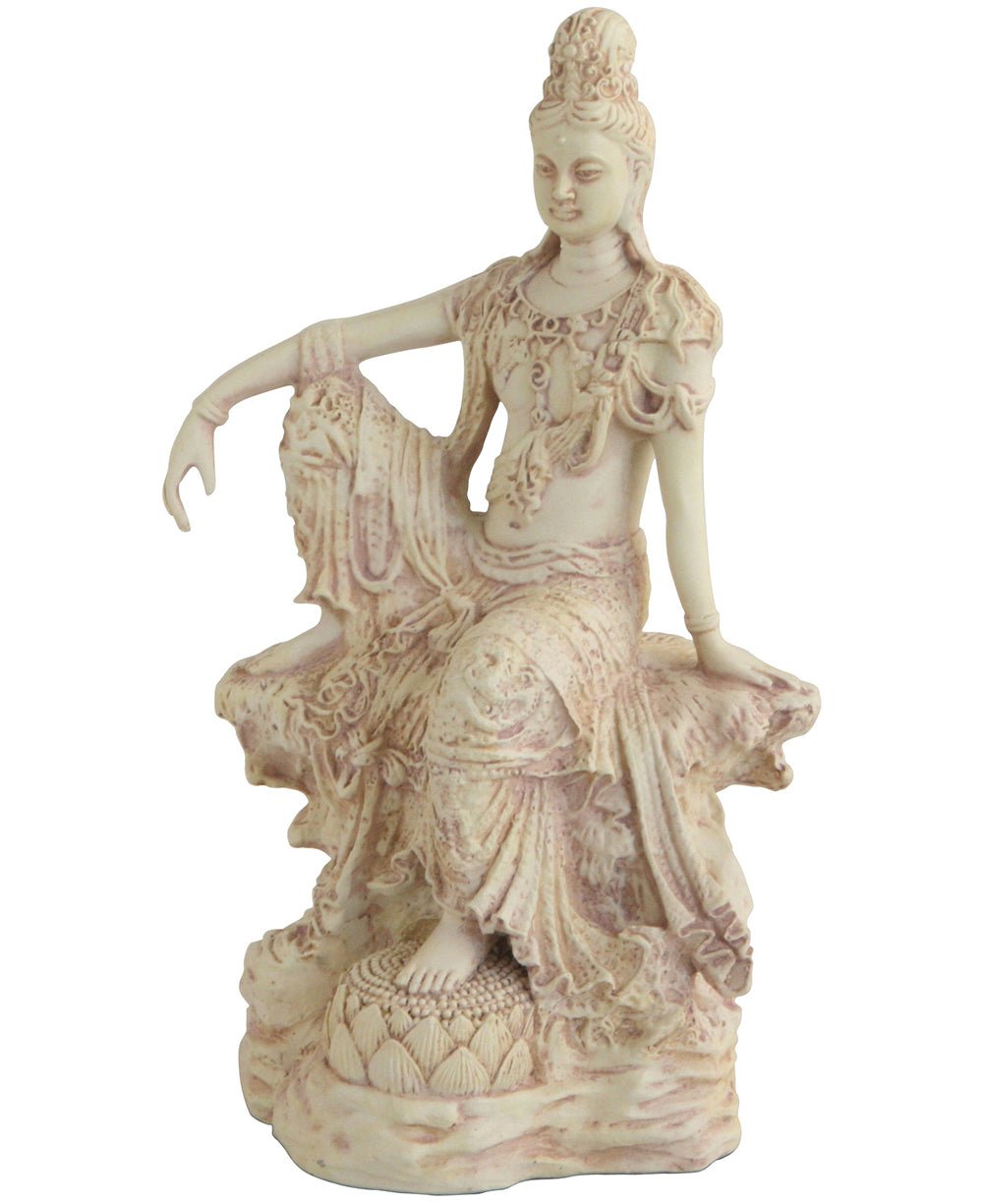 Water and Moon Royal Ease Kuan Yin Statue - Sculptures & Statues