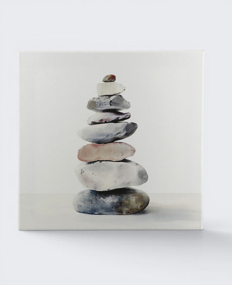 Watercolor Zen Cairn Canvas Print — 12 - Inch Wood Framed Wall Art - Wall Art