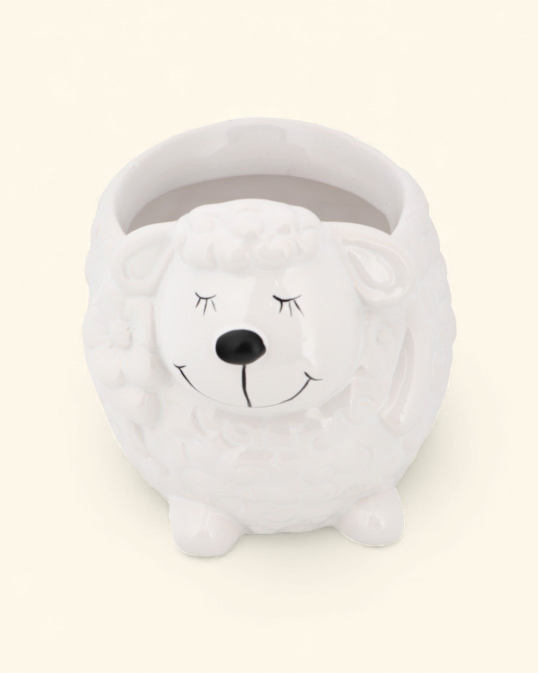 Whimsical Ceramic Animal Planters – Snail, Duck, Elephant, Dog, Sheep, or Owl (Assorted Sizes) - Pots & Planters Sheep