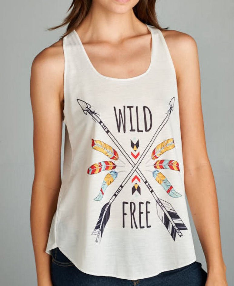 Wild and Free Southwestern Tank Top - Inspirational Apparel S