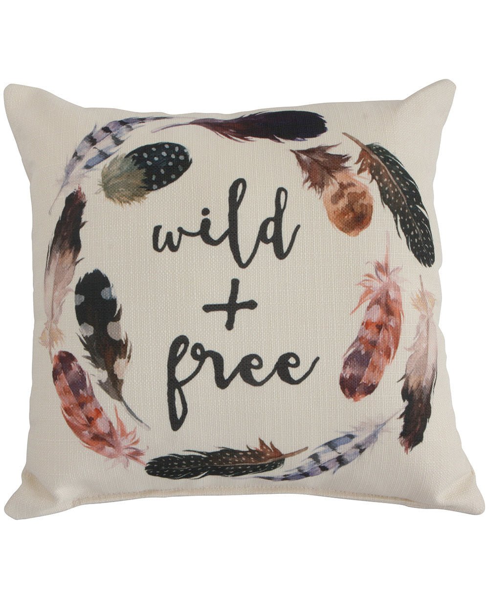 Wild and Free Throw Pillow, USA - Pillows