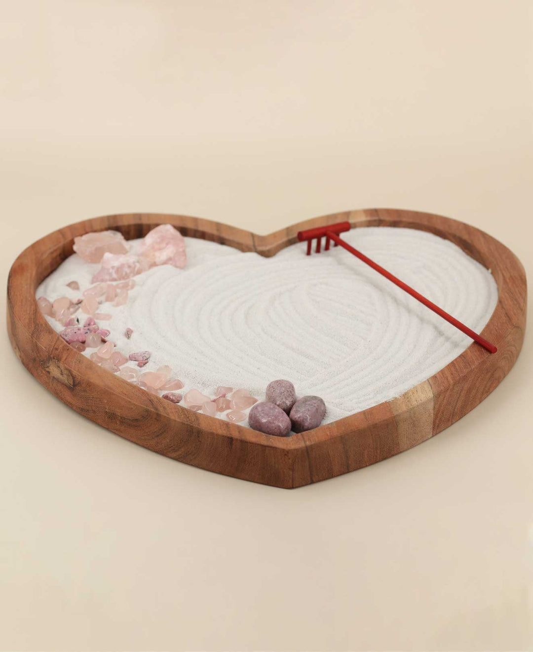 Wood Heart Zen Garden for Love and Compassion - Zen Garden