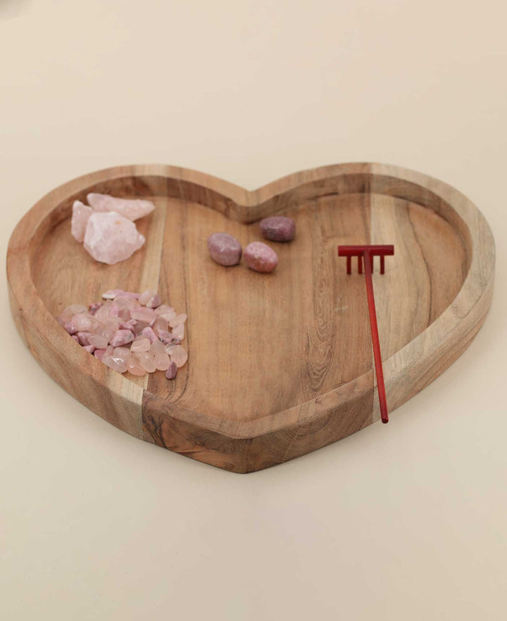 Wood Heart Zen Garden for Love and Compassion - Zen Garden