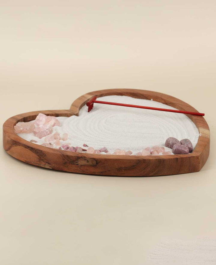 Wood Heart Zen Garden for Love and Compassion - Zen Garden