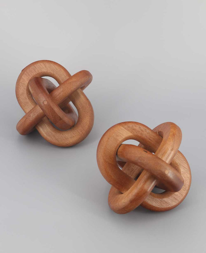 Wooden Infinity Knot Decorative Set – Modern Artistry - Decor