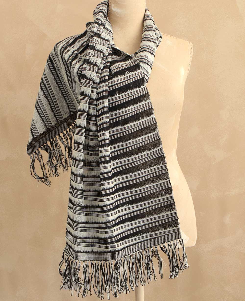 Woven Scarf in Black, Fair Trade - Apparel