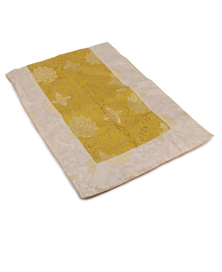 Yellow and White Brocade Altar Runner - Table Runners