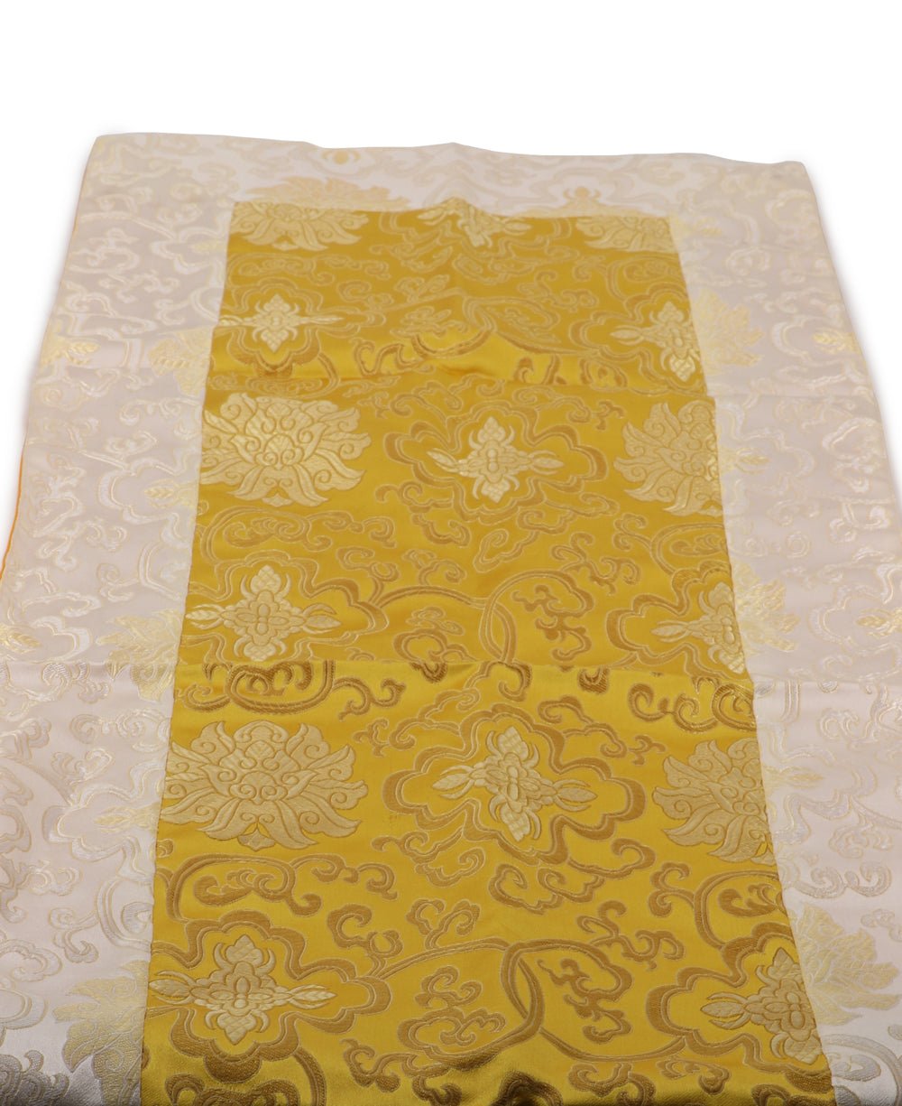 Yellow and White Brocade Altar Runner - Table Runners