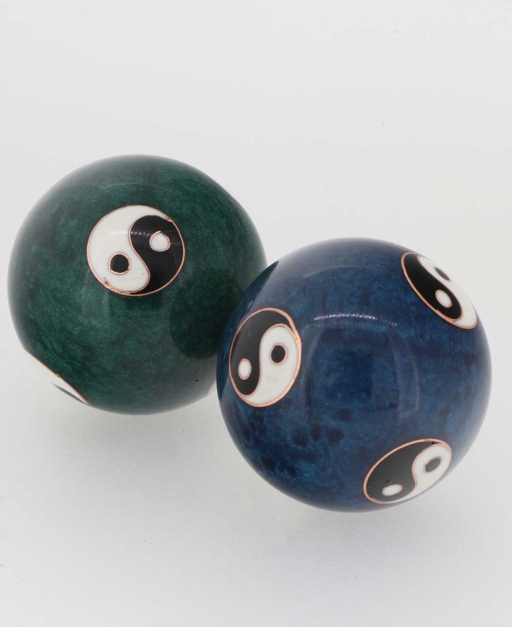 Yin Yang Wooden Holder with Harmony Balls - decorative