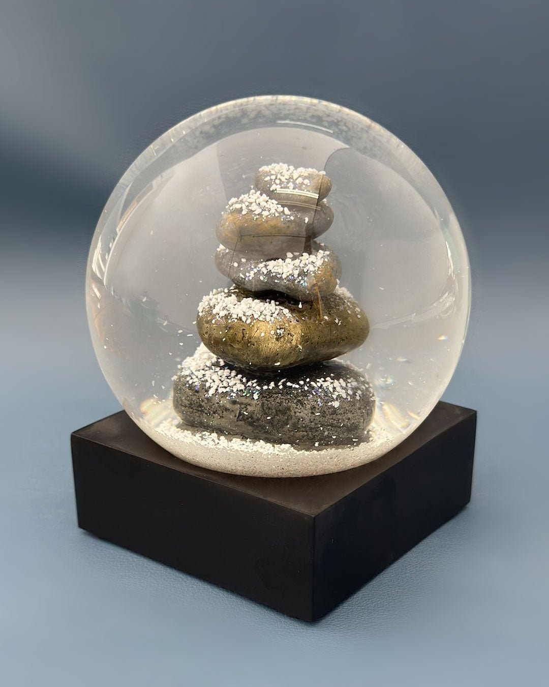 Zen Cairn Calming Snow Globe – Buddha Groove