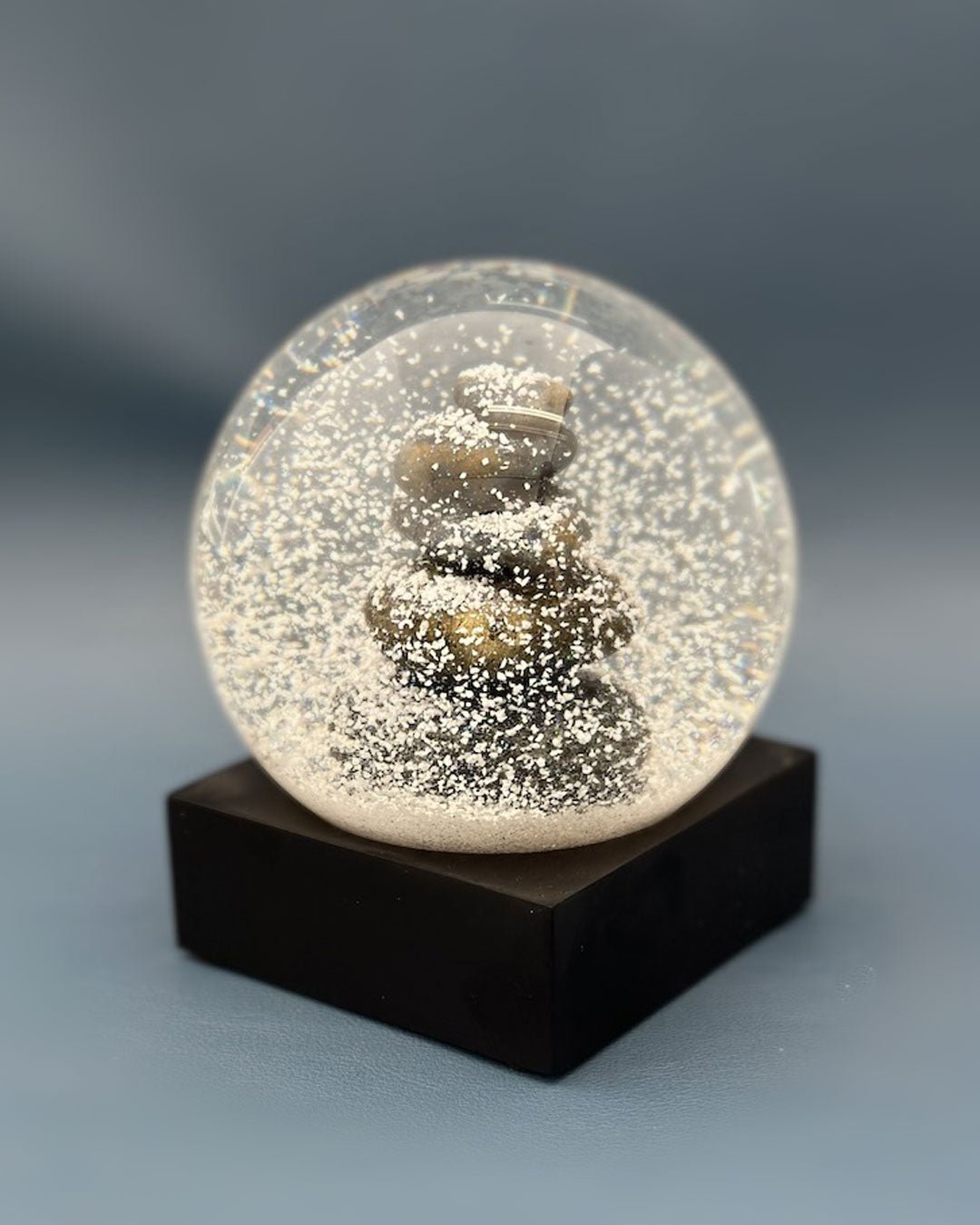 Zen Cairn Calming Snow Globe – Buddha Groove