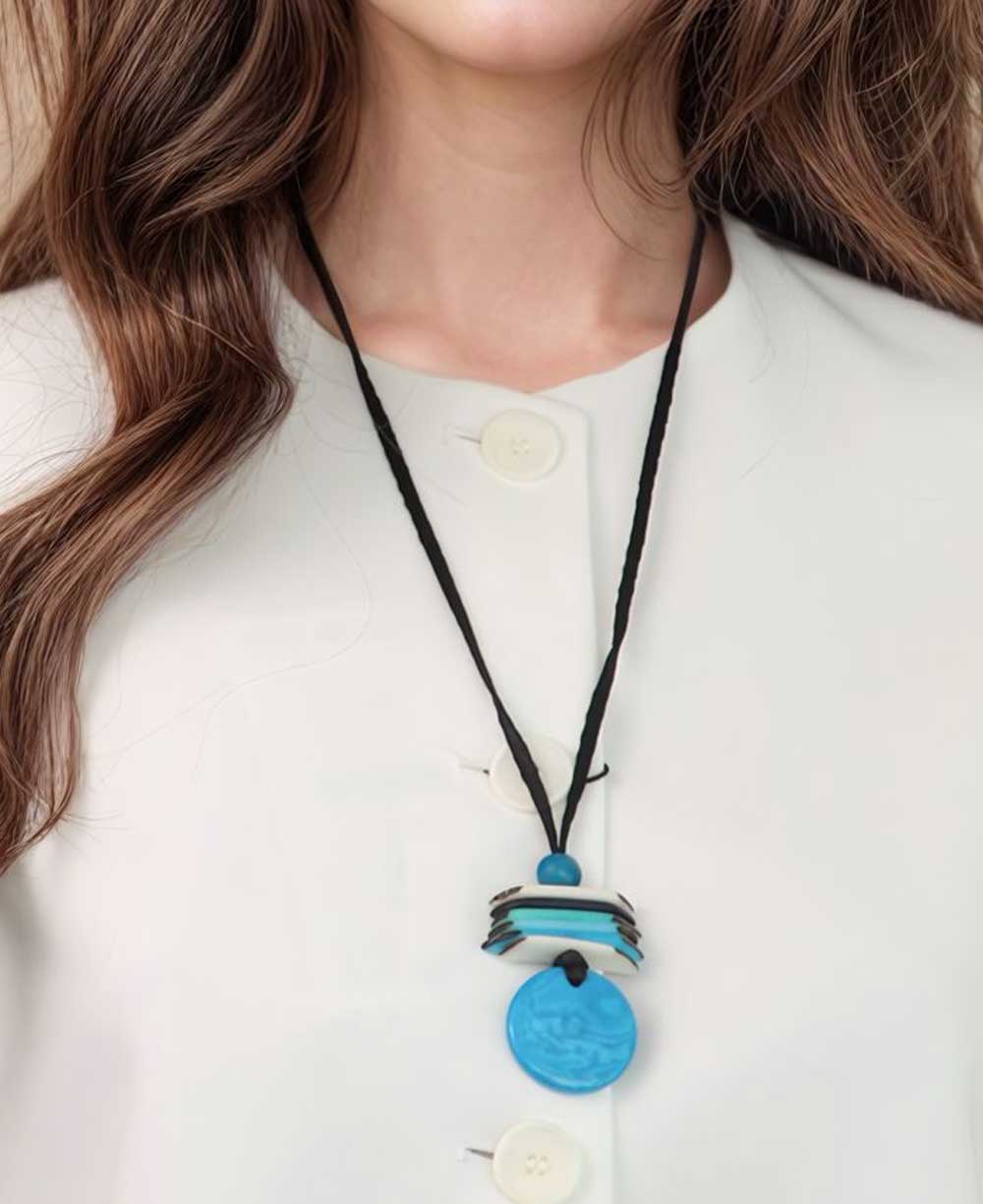 Zen Cairn Inspired Tagua Pendant Necklace - Necklaces