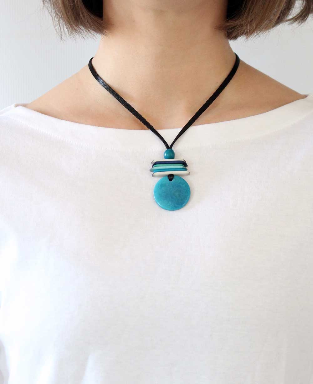 Zen Cairn Inspired Tagua Pendant Necklace - Necklaces