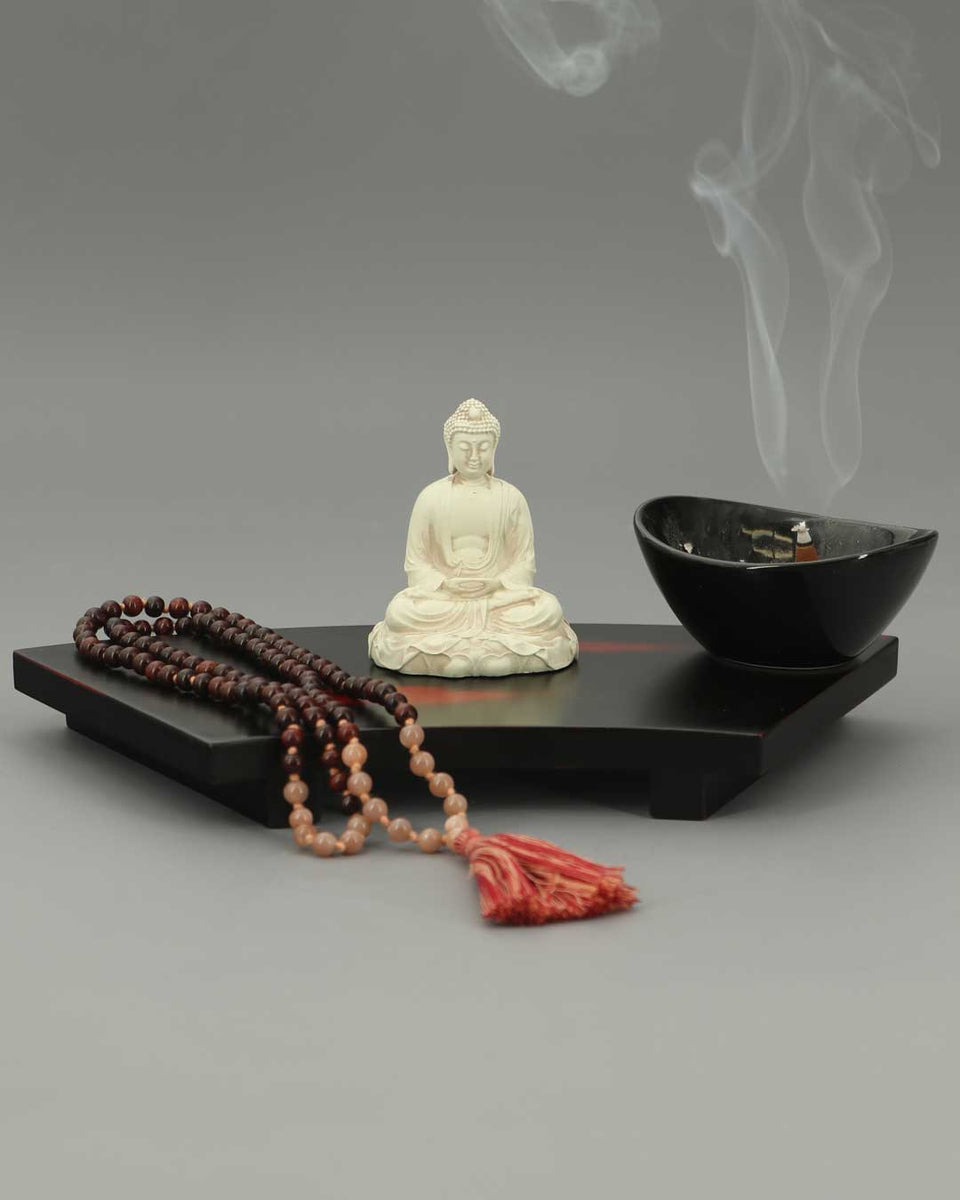 Zen Fan-Shaped Wood Pedestal Riser – Buddha Groove