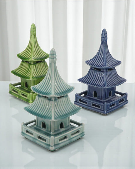 Zen - Inspired Porcelain Pagoda Sculptures - Home Aqua