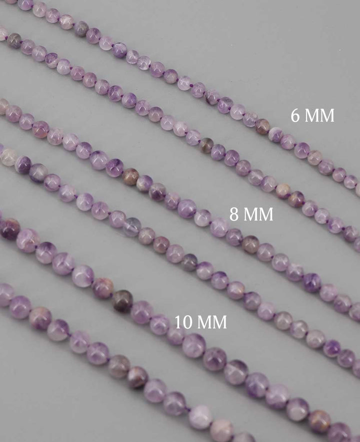 108 Amethyst Beads Knotted Meditation Mala - Prayer Beads 6 mm