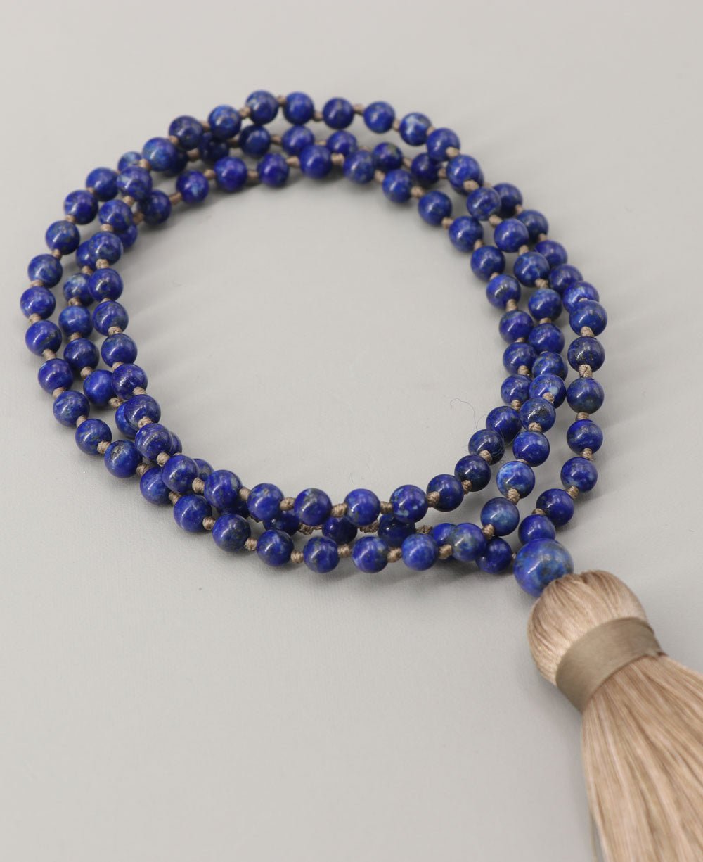 108 Lapis Lazuli Beads Knotted Meditation Mala - Prayer Beads
