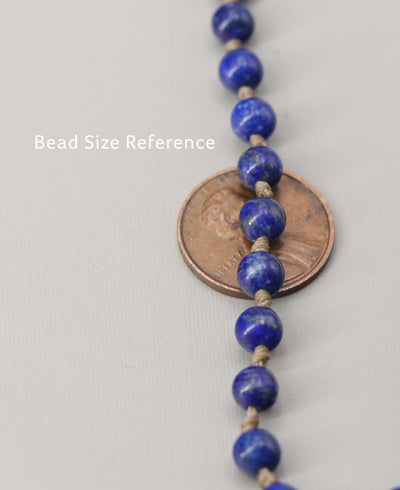 108 Lapis Lazuli Beads Knotted Meditation Mala - Prayer Beads