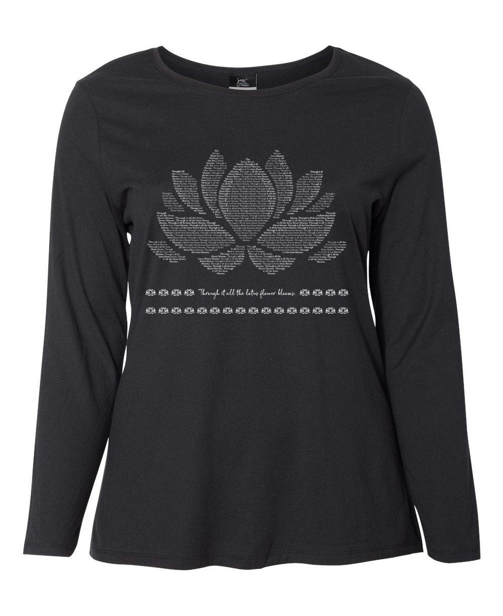 2XL Plus Size Through It All Lotus Flower Blooms T-Shirt - Apparel 2XL