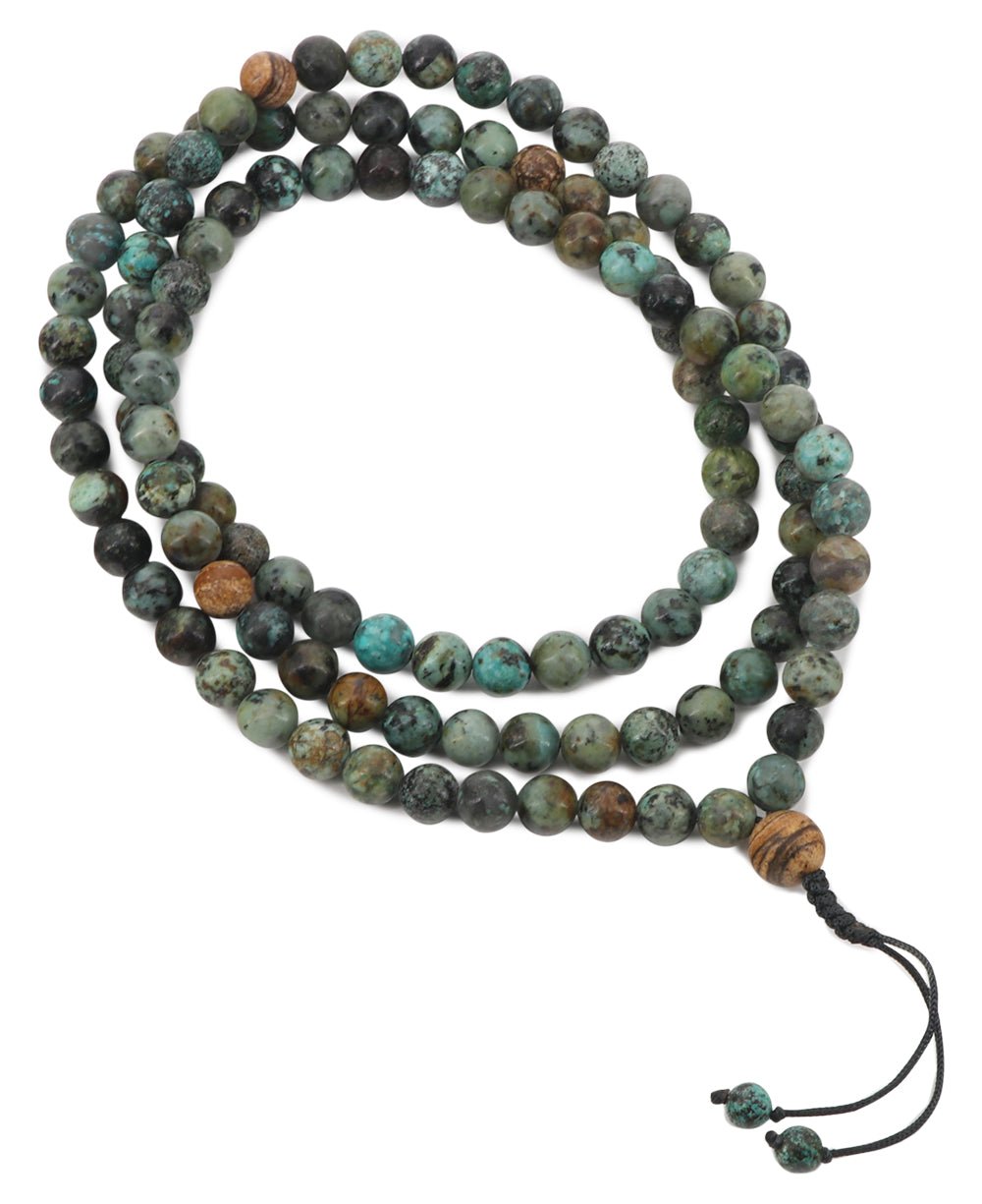 African Turquoise Beads With Picture Jasper Beads Counters Meditation Mala - Prayer Beads 6mm
