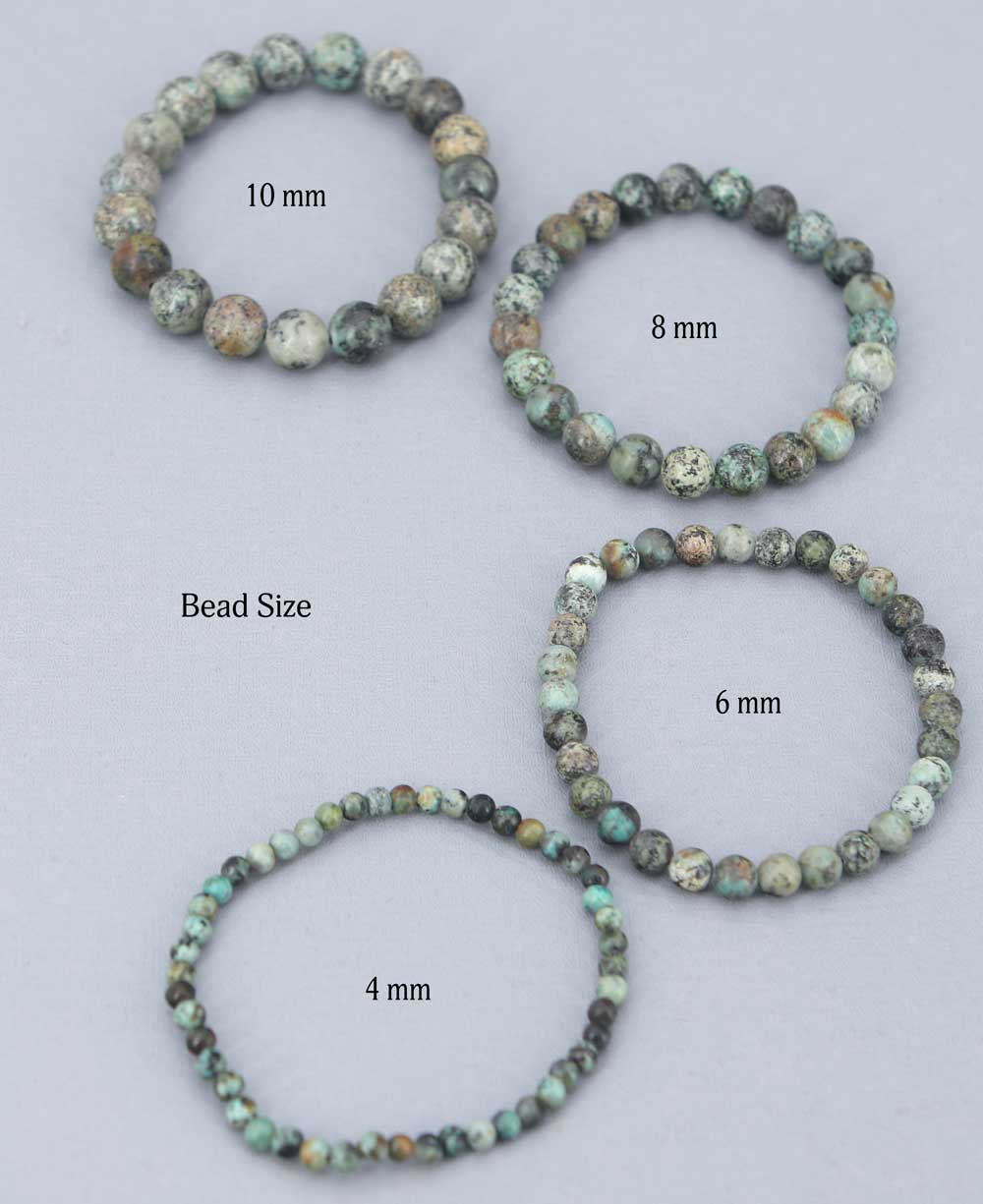 African Turquoise Jasper Gemstone Bead Bracelet - Bracelets 4mm