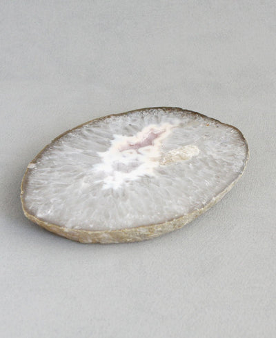 Agate Stone Slab with Druzy Crystals -