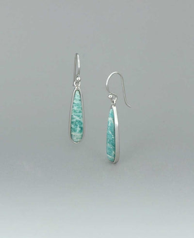 Amazonite Gemstone Drop Earrings - Earrings