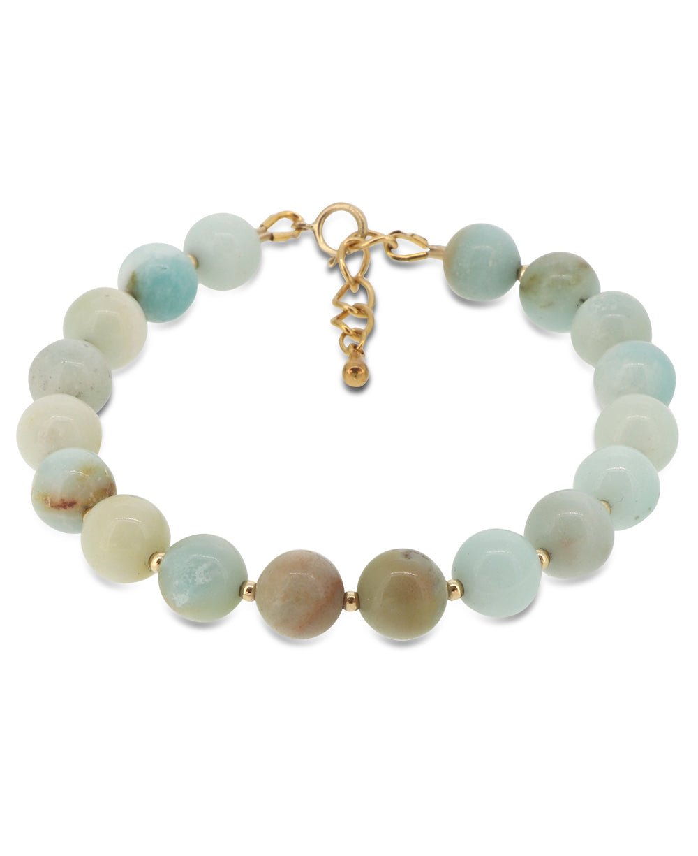 Amazonite Gemstone Wrist Mala, 18 Beads - Bracelets