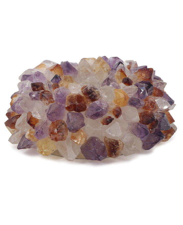 Amethyst, Citrine, and Clear Quartz Gemstone Candleholder - Candle Holders