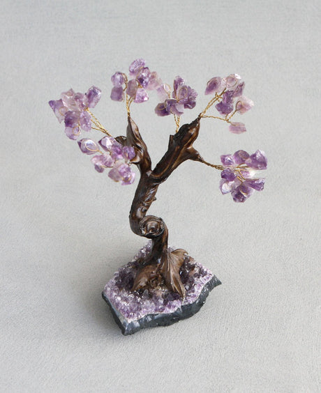 Amethyst Gemstone Bonsai Tree for Healing - Accents