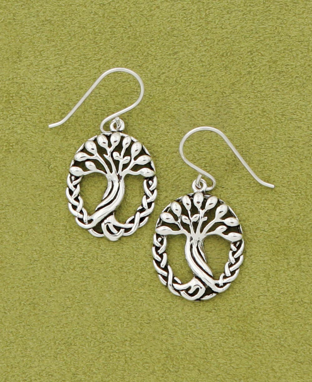Ancient Tree of Life Earrings, Sterling Silver -