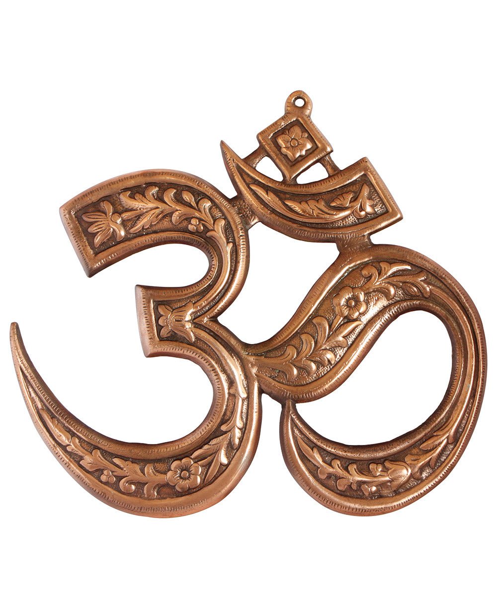 Antique Style Om Art With Copper Color Finish -