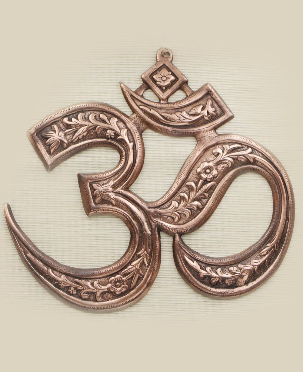 Antique Style Om Art With Copper Color Finish -