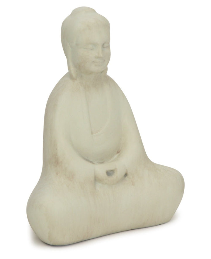 Antique Wash Abstract Meditating Buddha Statue - Sculptures & Statues