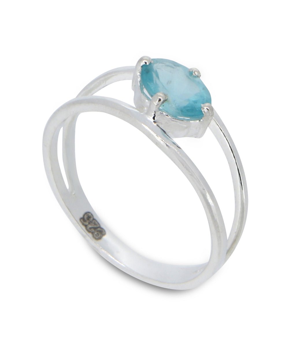 Apatite Gemstone Sterling Silver Ring - Size 6